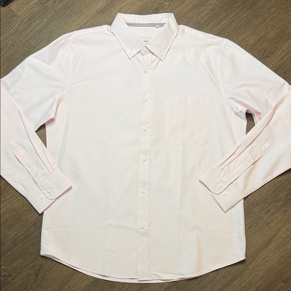 Oxford Light Pink Casual Button-Down Shirt